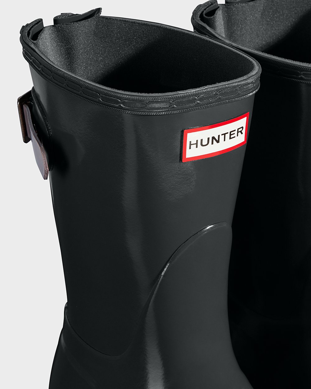 Galochas Curtas Hunter Feminina Verdes Escuro/Roxo - Original Back Adjustable Gloss - 28WUVMXCN